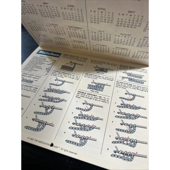 Vintage Afghan Calendar The Needlecraft Shop 1990 Crochet Pattern & Stitch guide - Picture 3 of 4